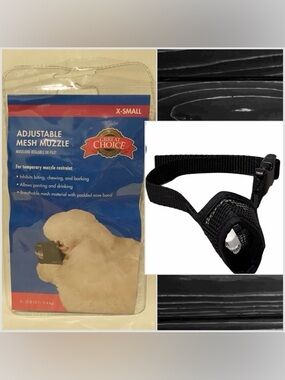Great Choice Adjustable Mesh Dog Muzzle - Black - X-Small 7-12 lb